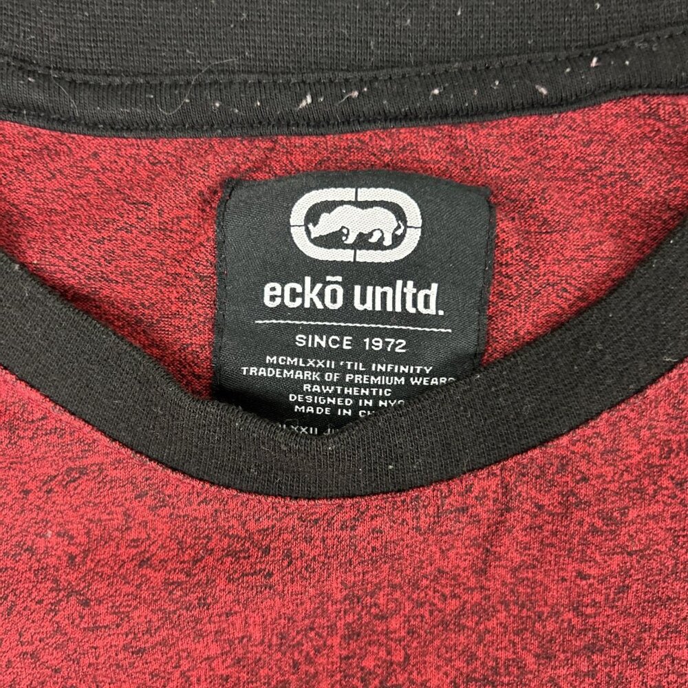Ecko Unltd Men T-Shirt Large Maroon/white/black Logo Graphic - Picture 3 of 7